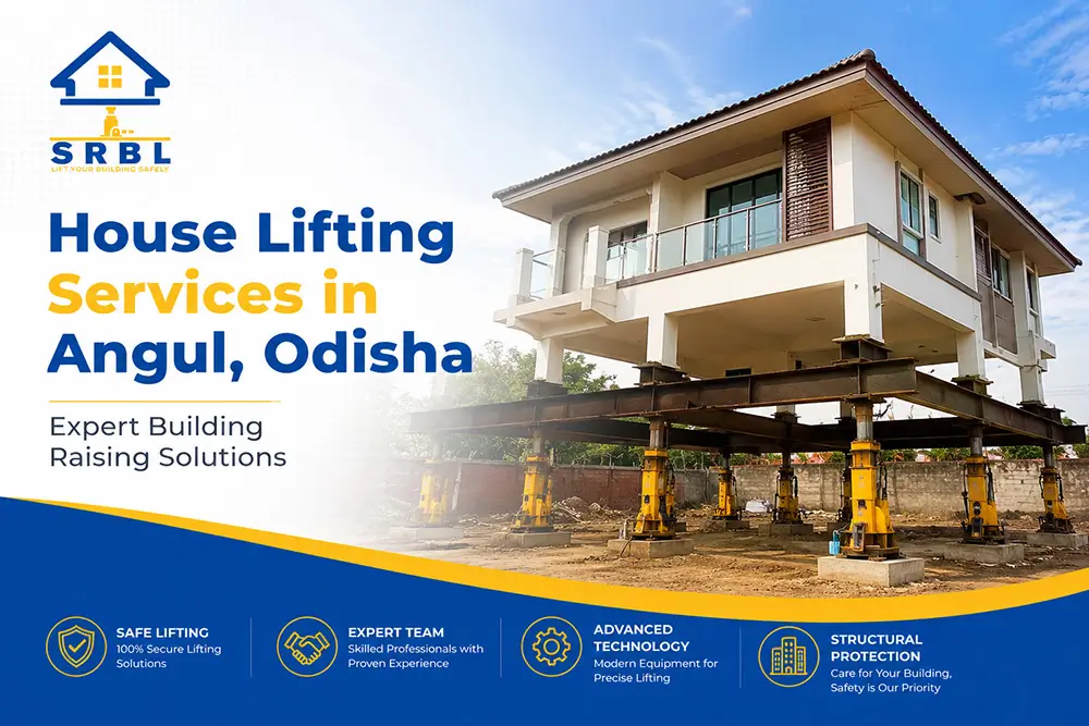 A house lifting on Jacks by SRBL House Lifting Company, precisely done the house lifting work .